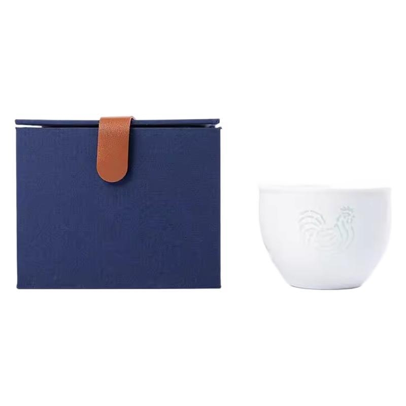 Set cadou cești de ceai din porțelan cu cele 12 zodii, în cutie cadou, gravură verde închis