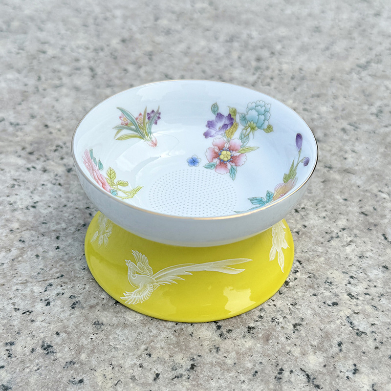 Ceșcă ceramică cu capac, 120 ml – set mini din trei piese pentru ceai, uz casnic