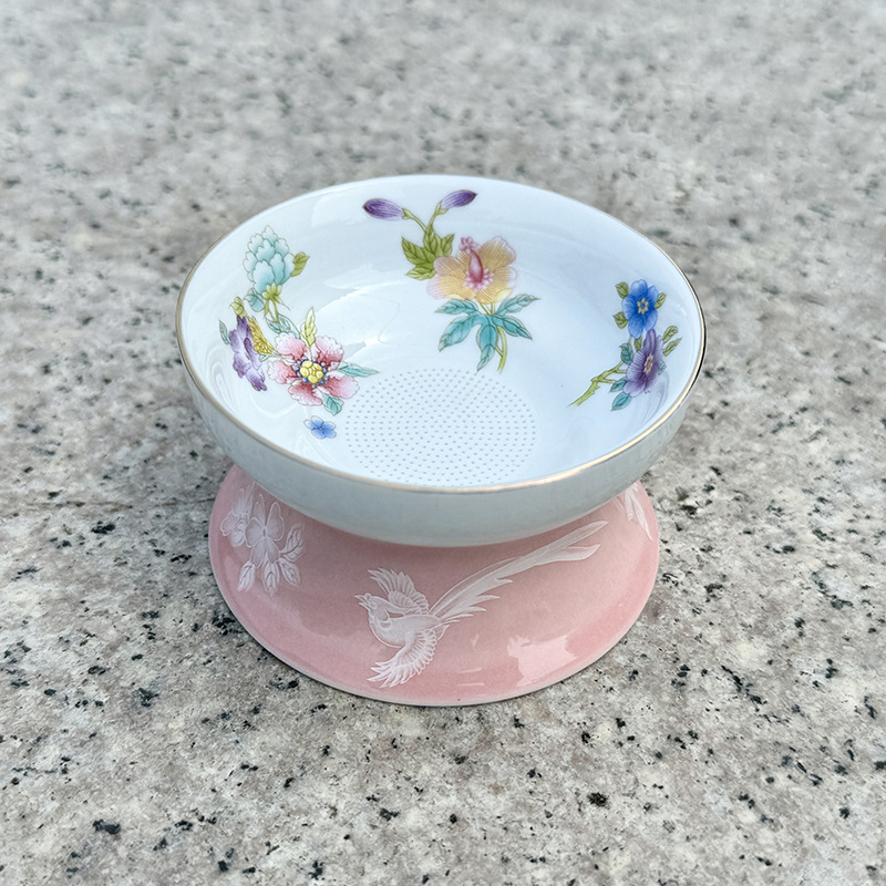 Ceșcă ceramică cu capac, 120 ml – set mini din trei piese pentru ceai, uz casnic