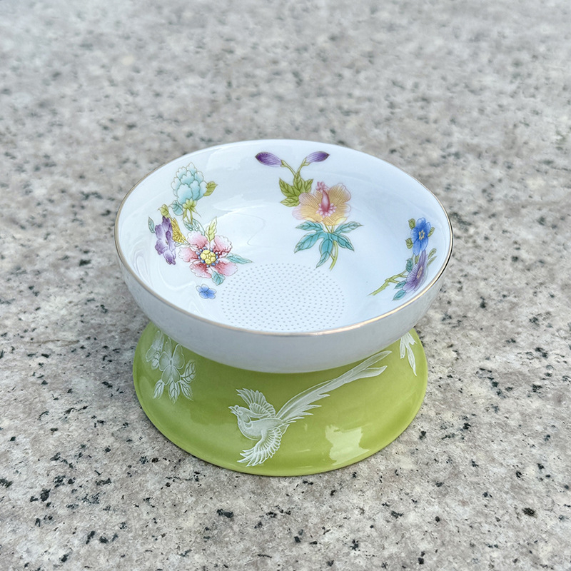 Ceșcă ceramică cu capac, 120 ml – set mini din trei piese pentru ceai, uz casnic