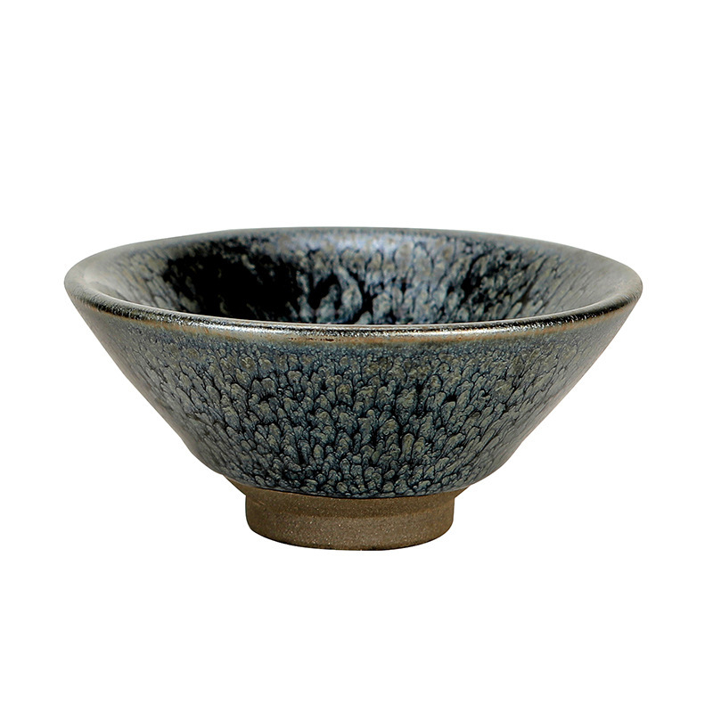 Jianyao Jianyang Jianzhan Master Cup - Ceașcă mare de ceai din ceramică, lucrată manual, glazură Oil Drop și Rabbit Hair
