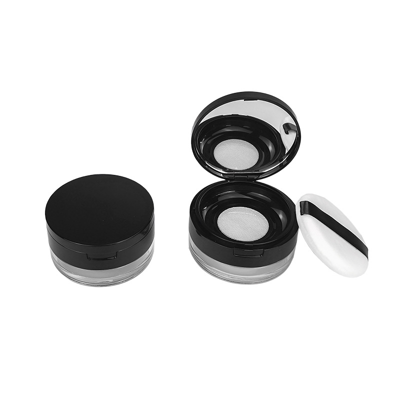 Κουτί πούδρας loose 5g/10g/20g με καπάκι flip-top και ελαστικό πλέγμα, επαναγεμιστικό άδειο κουτί με σφουγγάρι, βολικό