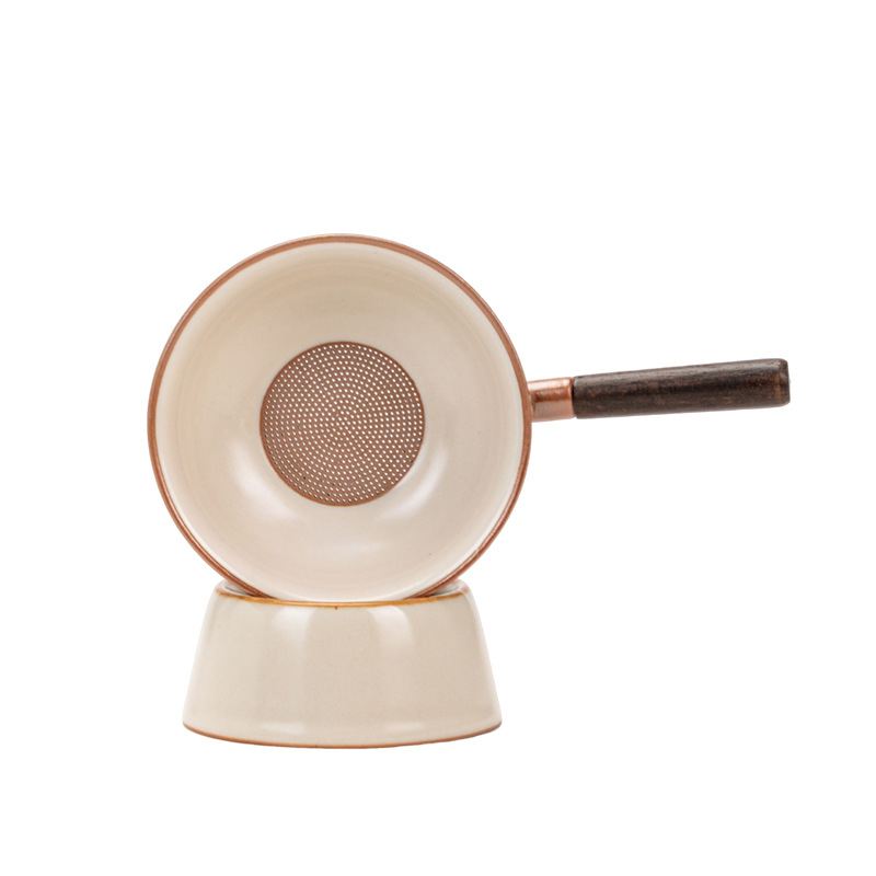 Ru Kiln Filtru de ceai creativ – filtru ceramic pentru set de ceai în stil chinezesc, utilizare casnică
