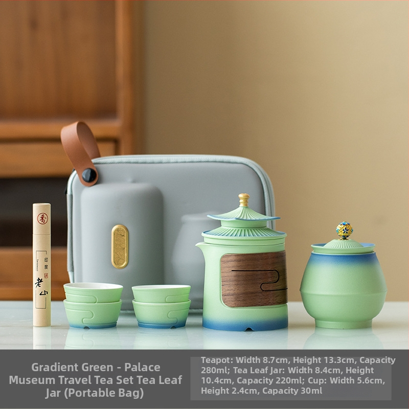 Set portabil de ceai cu ceainic ceramic și patru căni, în stil chinezesc nou – cadou de afaceri