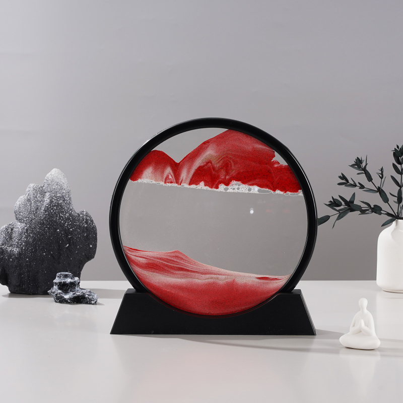 Clepsidră 3D cu artă din nisip, ornament din sticlă pentru living și birou