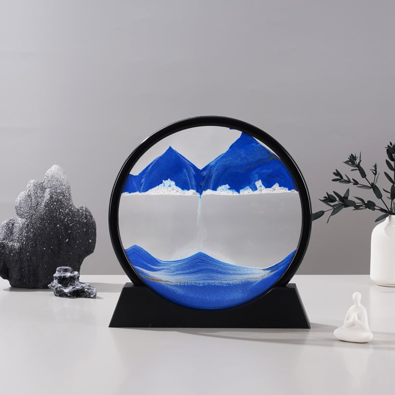 Clepsidră 3D cu artă din nisip, ornament din sticlă pentru living și birou