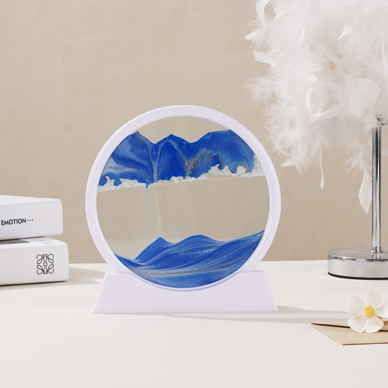 Clepsidră 3D cu artă din nisip, ornament din sticlă pentru living și birou