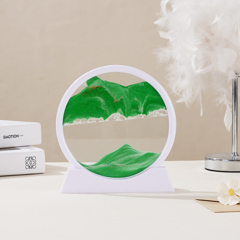 Clepsidră 3D cu artă din nisip, ornament din sticlă pentru living și birou