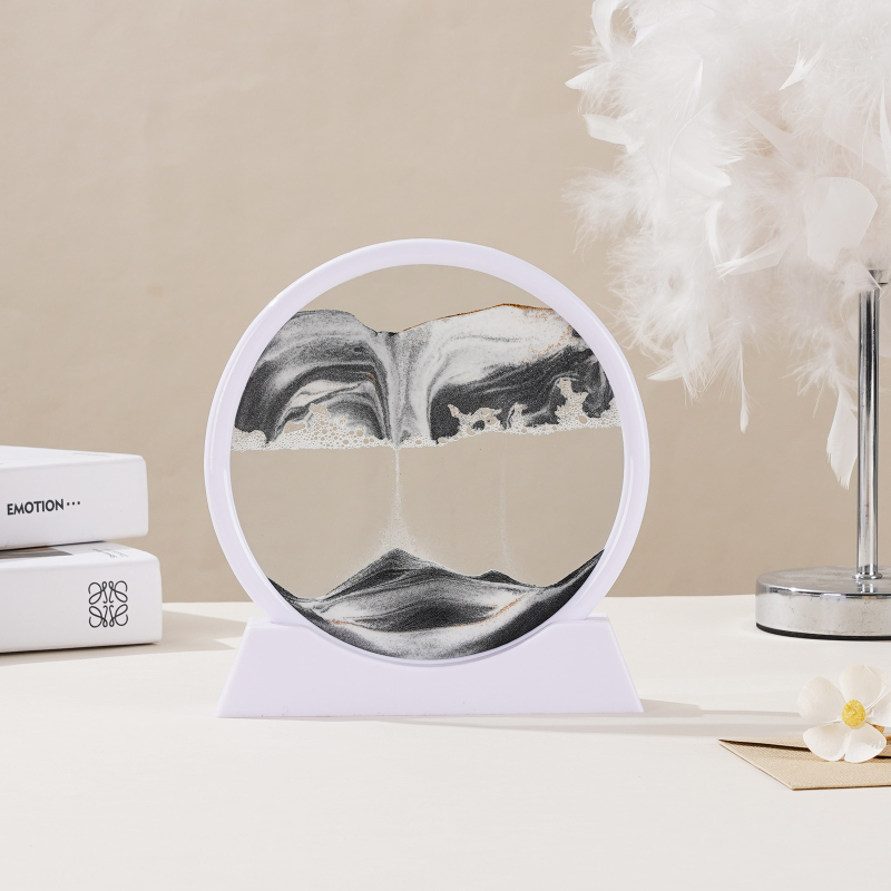 Clepsidră 3D cu artă din nisip, ornament din sticlă pentru living și birou