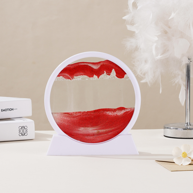 Clepsidră 3D cu artă din nisip, ornament din sticlă pentru living și birou