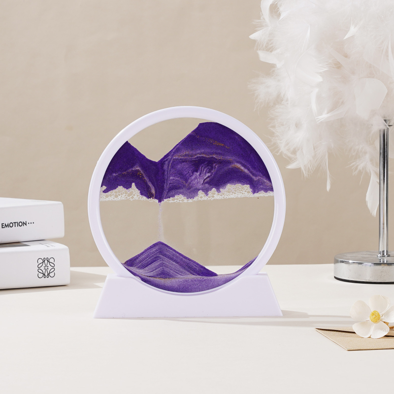 Clepsidră 3D cu artă din nisip, ornament din sticlă pentru living și birou