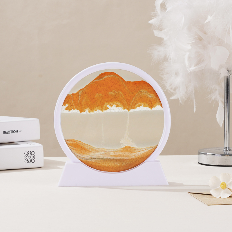 Clepsidră 3D cu artă din nisip, ornament din sticlă pentru living și birou