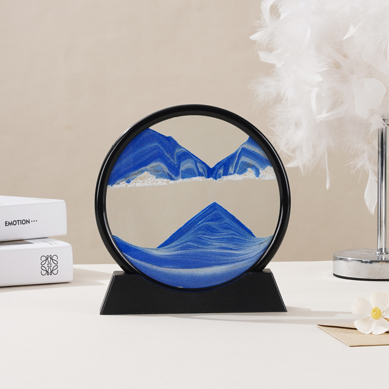 Clepsidră 3D cu artă din nisip, ornament din sticlă pentru living și birou