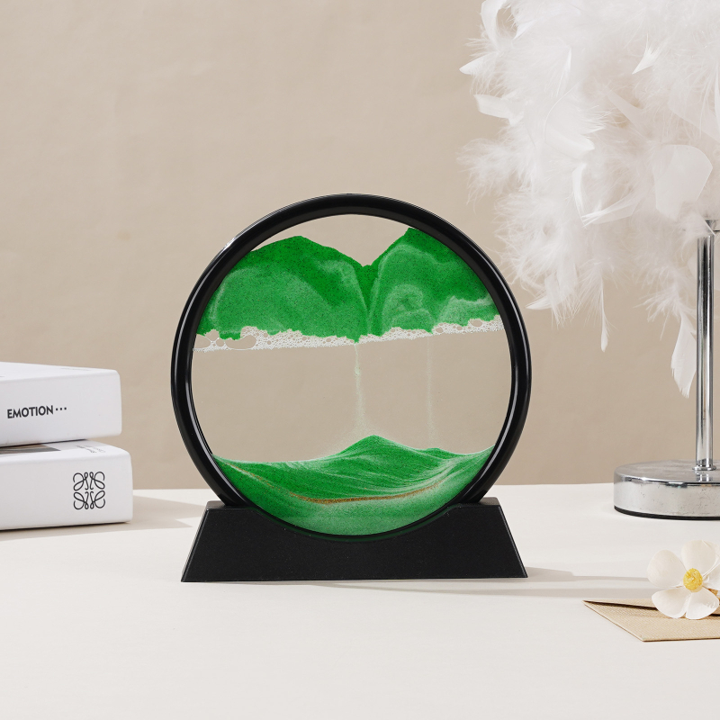 Clepsidră 3D cu artă din nisip, ornament din sticlă pentru living și birou