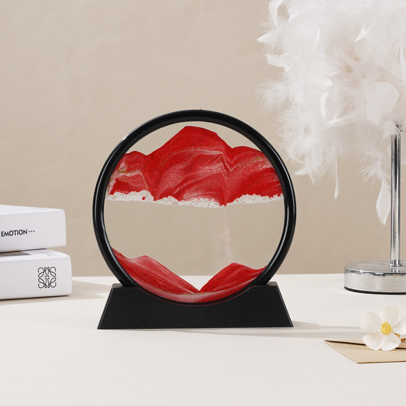 Clepsidră 3D cu artă din nisip, ornament din sticlă pentru living și birou