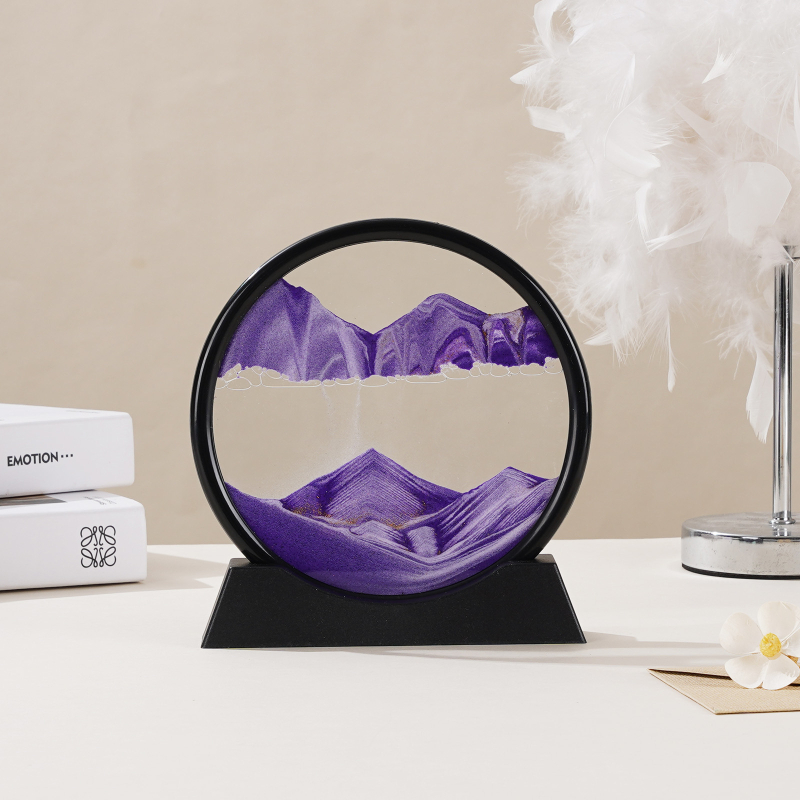 Clepsidră 3D cu artă din nisip, ornament din sticlă pentru living și birou