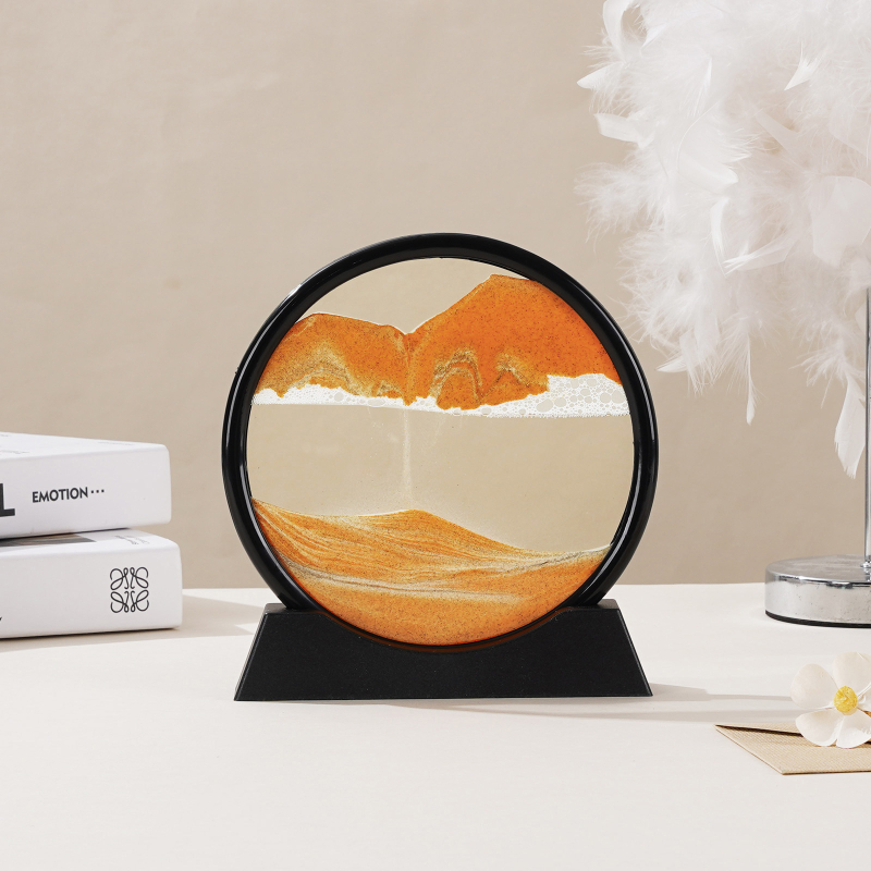 Clepsidră 3D cu artă din nisip, ornament din sticlă pentru living și birou