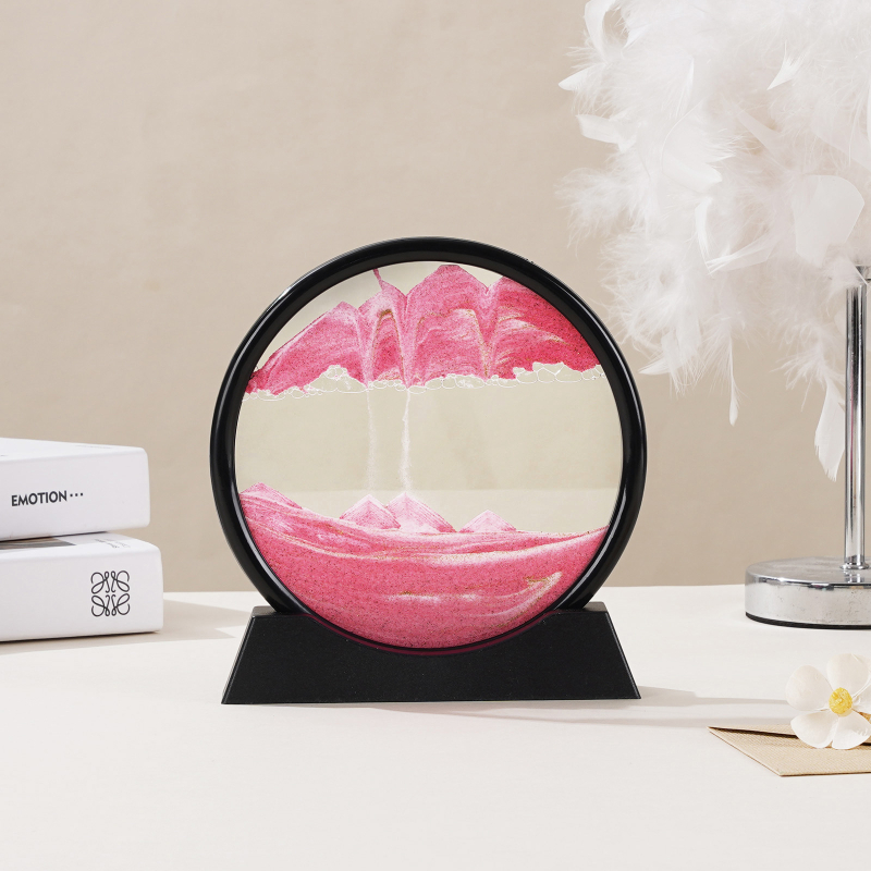 Clepsidră 3D cu artă din nisip, ornament din sticlă pentru living și birou