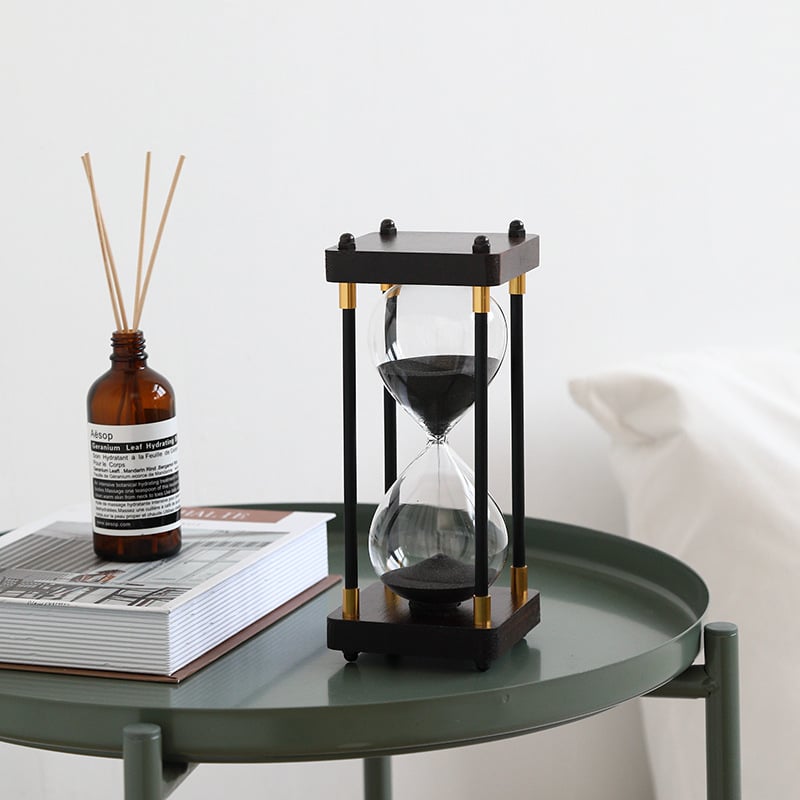 Clepsidră din lemn clasică, cu două perioade de 60 și 30 de minute, realizată manual, decor pentru casă și birou, stil minimalist