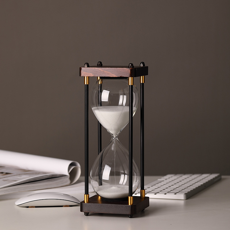 Clepsidră din lemn clasică, cu două perioade de 60 și 30 de minute, realizată manual, decor pentru casă și birou, stil minimalist