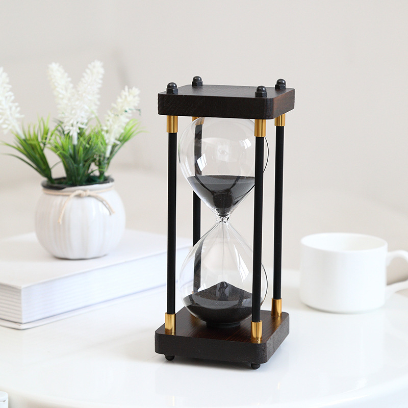 Clepsidră din lemn clasică, cu două perioade de 60 și 30 de minute, realizată manual, decor pentru casă și birou, stil minimalist