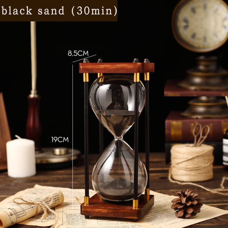 Clepsidră din lemn clasică, cu două perioade de 60 și 30 de minute, realizată manual, decor pentru casă și birou, stil minimalist