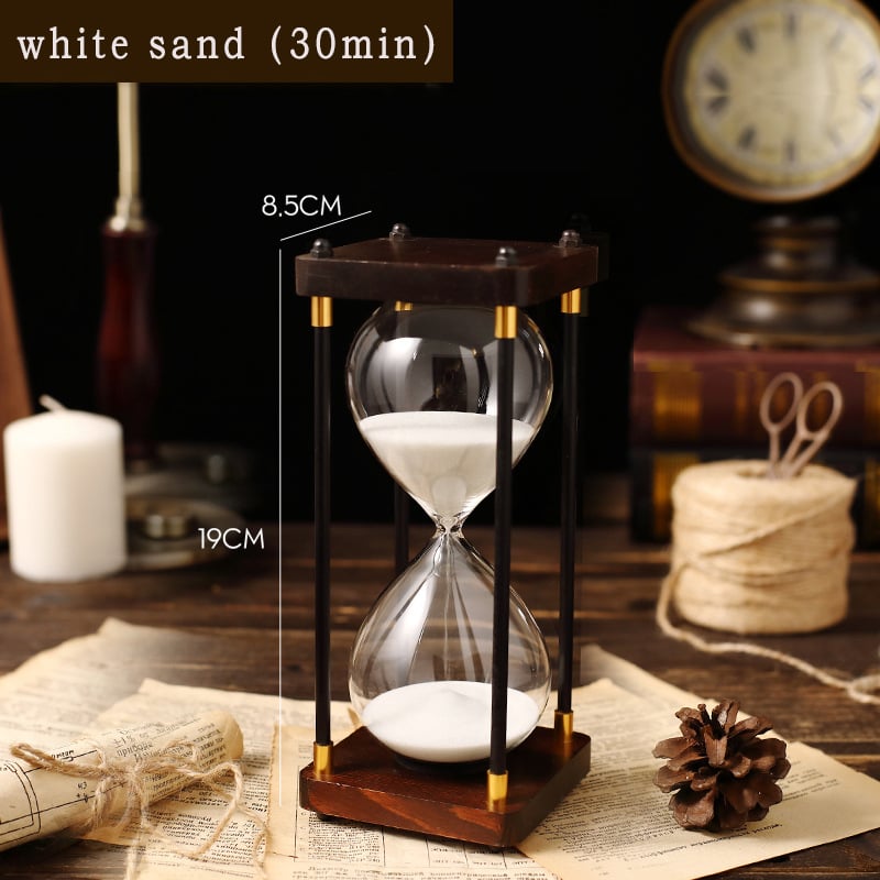 Clepsidră din lemn clasică, cu două perioade de 60 și 30 de minute, realizată manual, decor pentru casă și birou, stil minimalist