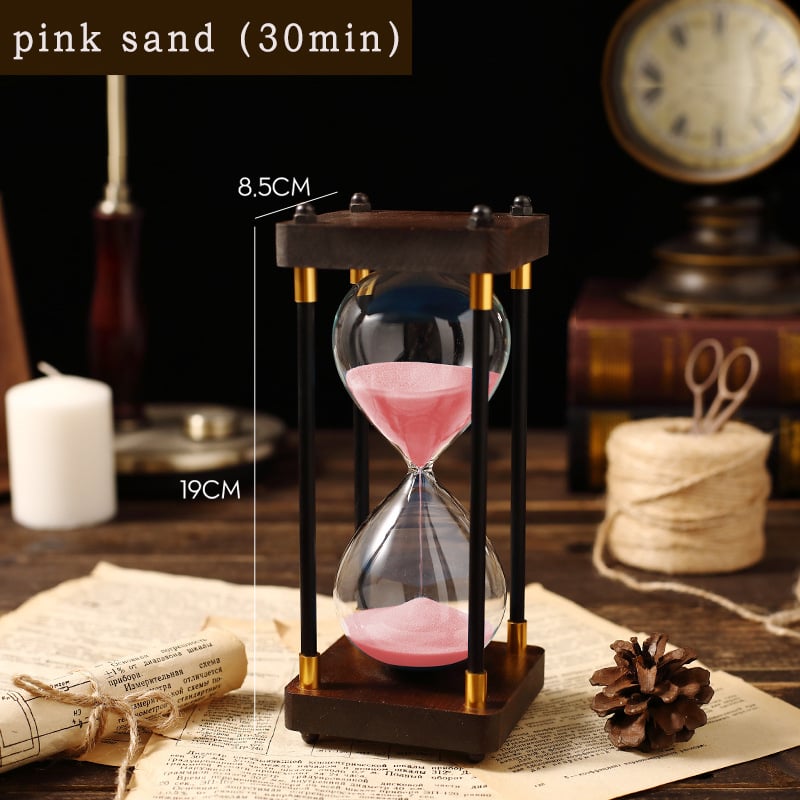 Clepsidră din lemn clasică, cu două perioade de 60 și 30 de minute, realizată manual, decor pentru casă și birou, stil minimalist