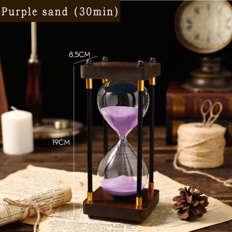 Clepsidră din lemn clasică, cu două perioade de 60 și 30 de minute, realizată manual, decor pentru casă și birou, stil minimalist