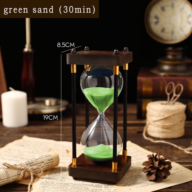 Clepsidră din lemn clasică, cu două perioade de 60 și 30 de minute, realizată manual, decor pentru casă și birou, stil minimalist