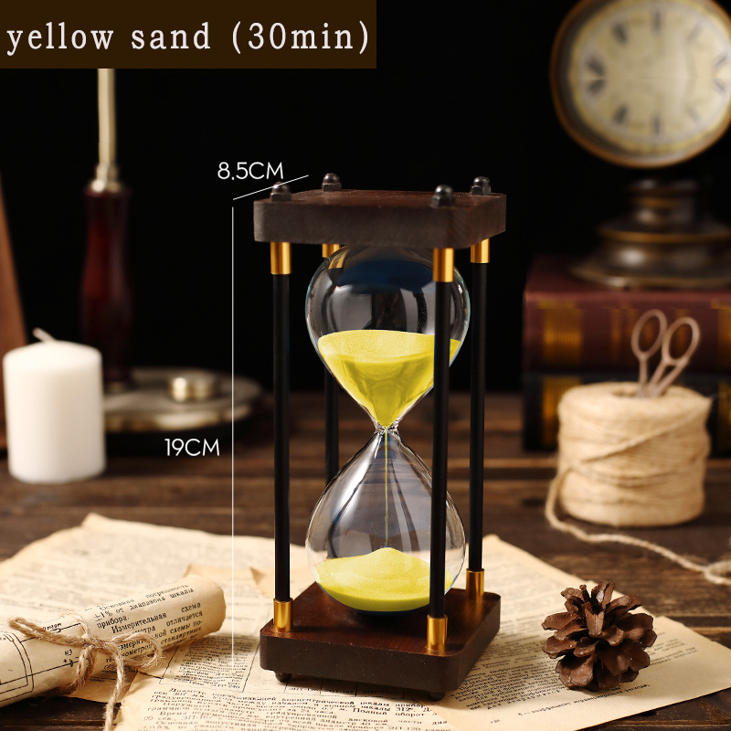 Clepsidră din lemn clasică, cu două perioade de 60 și 30 de minute, realizată manual, decor pentru casă și birou, stil minimalist