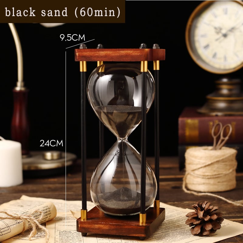 Clepsidră din lemn clasică, cu două perioade de 60 și 30 de minute, realizată manual, decor pentru casă și birou, stil minimalist