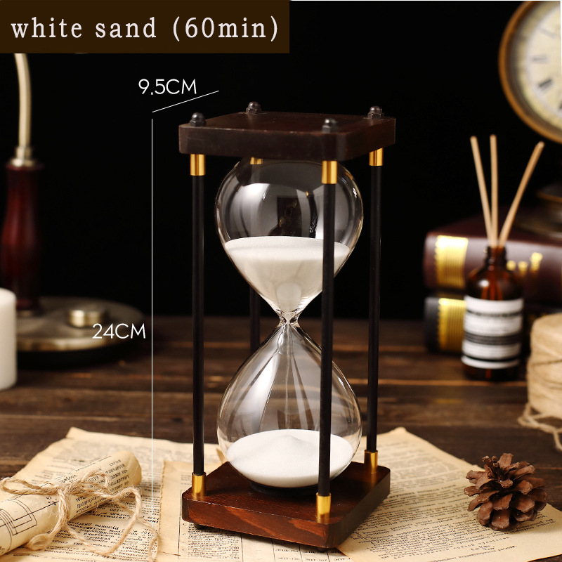 Clepsidră din lemn clasică, cu două perioade de 60 și 30 de minute, realizată manual, decor pentru casă și birou, stil minimalist