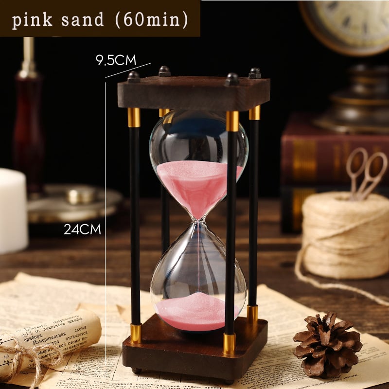 Clepsidră din lemn clasică, cu două perioade de 60 și 30 de minute, realizată manual, decor pentru casă și birou, stil minimalist