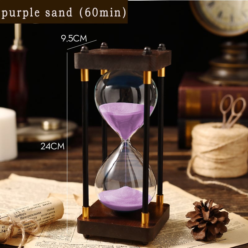 Clepsidră din lemn clasică, cu două perioade de 60 și 30 de minute, realizată manual, decor pentru casă și birou, stil minimalist