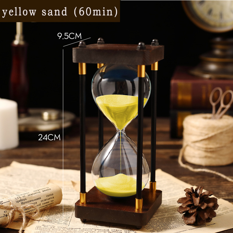 Clepsidră din lemn clasică, cu două perioade de 60 și 30 de minute, realizată manual, decor pentru casă și birou, stil minimalist