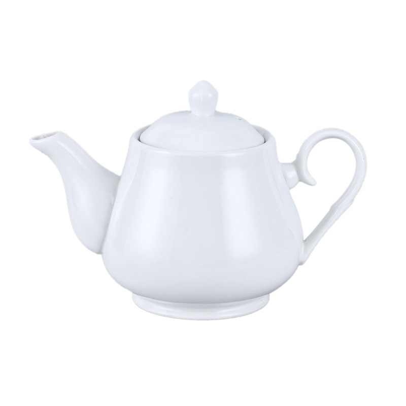 Ceainic din porțelan pentru hoteluri și restaurante, cu filtru, în două dimensiuni, capacitate mare, alb pur, ceramică