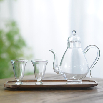 Ceainic de sticlă cu filtru, pentru uz casnic, rezistent la căldură, în stilul Dinastiei Song, design elegant cu mâner