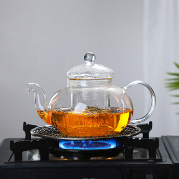 Ceainic cu flori din sticlă, rezistent la căldură, cu filtru – set de ceainic