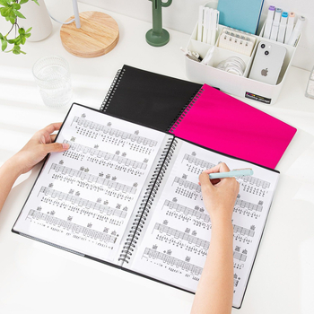 Dosar pentru partituri A3/A4 cu extindere spirală, clips tri-fold pentru partituri de pian, clips reglabil, dosar protecție ochi