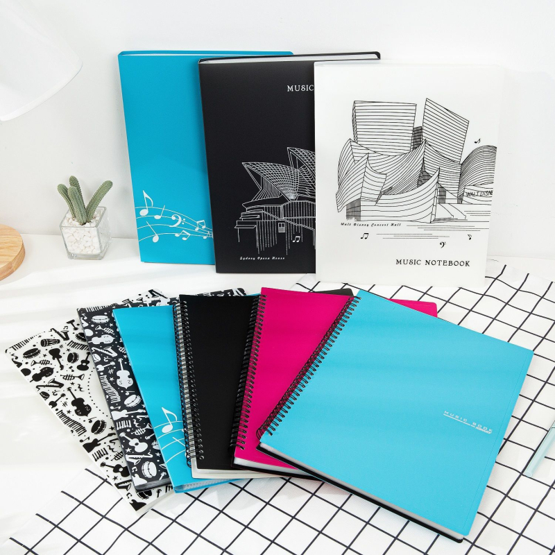 Dosar pentru partituri A3/A4 cu extindere spirală, clips tri-fold pentru partituri de pian, clips reglabil, dosar protecție ochi
