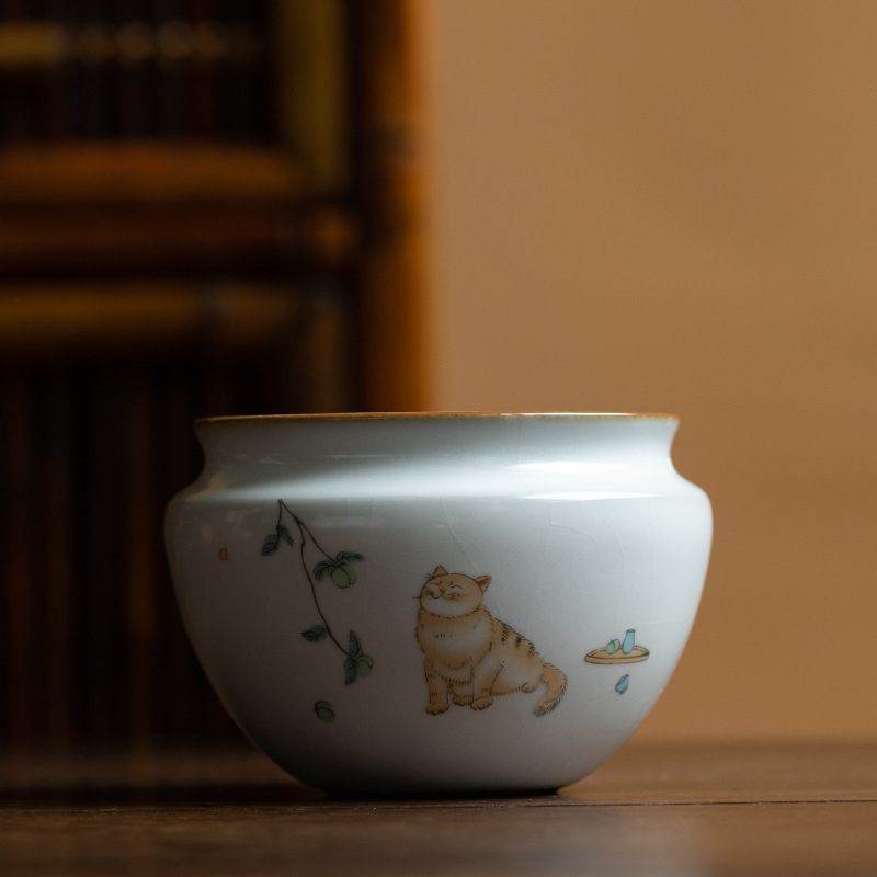 Vas ceramic pentru spălarea ceaiului și rezervor de apă uzată, accesorii pentru ceremonia ceaiului