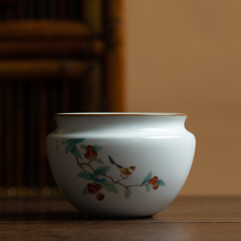 Vas ceramic pentru spălarea ceaiului și rezervor de apă uzată, accesorii pentru ceremonia ceaiului