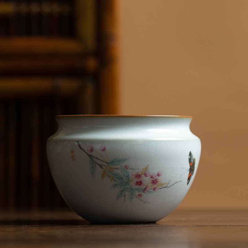 Vas ceramic pentru spălarea ceaiului și rezervor de apă uzată, accesorii pentru ceremonia ceaiului