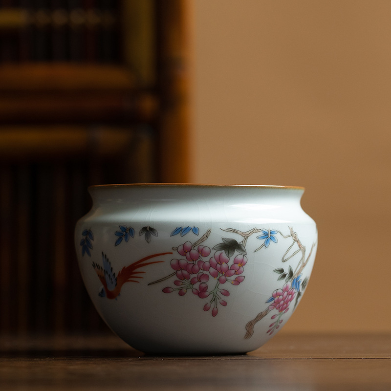 Vas ceramic pentru spălarea ceaiului și rezervor de apă uzată, accesorii pentru ceremonia ceaiului