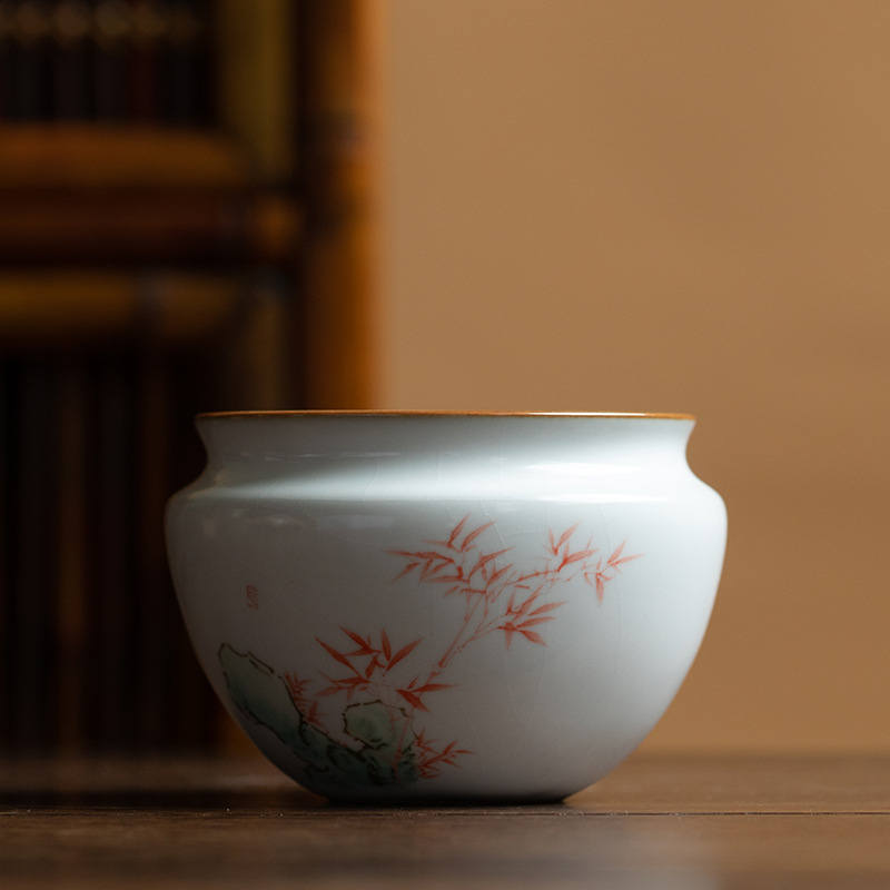 Vas ceramic pentru spălarea ceaiului și rezervor de apă uzată, accesorii pentru ceremonia ceaiului