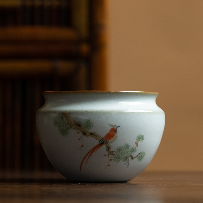 Vas ceramic pentru spălarea ceaiului și rezervor de apă uzată, accesorii pentru ceremonia ceaiului