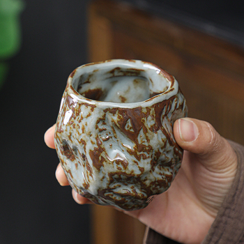 Ceai de ceramică rustică pentru o singură persoană, set Shino retro cu cinci cești, set Gongfu ceramic pentru degustare de ceai