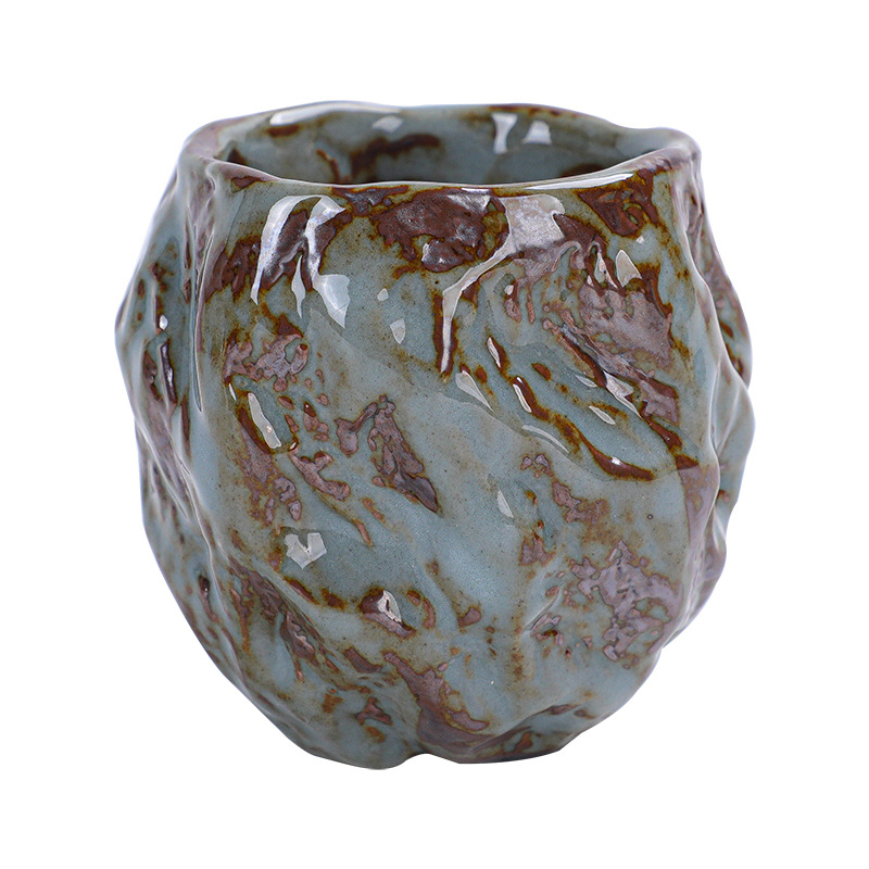 Ceai de ceramică rustică pentru o singură persoană, set Shino retro cu cinci cești, set Gongfu ceramic pentru degustare de ceai
