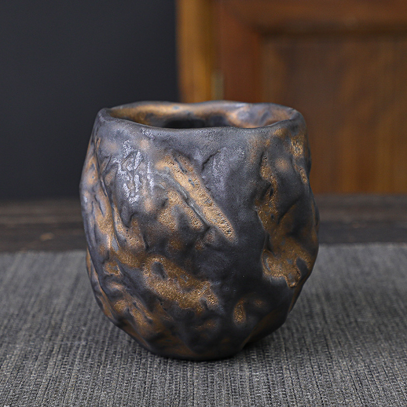 Ceai de ceramică rustică pentru o singură persoană, set Shino retro cu cinci cești, set Gongfu ceramic pentru degustare de ceai